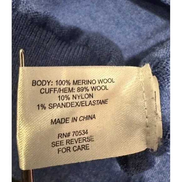 ORVIS Merino Wool Sweater 1/4 Zip Men's Top Leather Base Layer Outdoors Prep - Picture 6 of 11